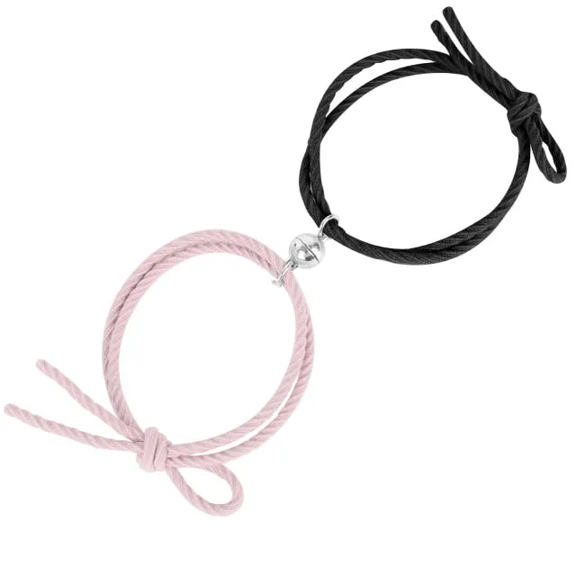 1Pair Two halves Heart Magnetic Bracelet