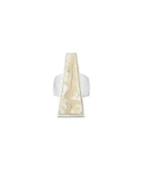 Kendra Scott Collins Silver Cocktail Ring in White Abalone