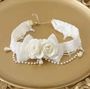 Xiaogui~Elegant Lolita Lace Camellia Necklace